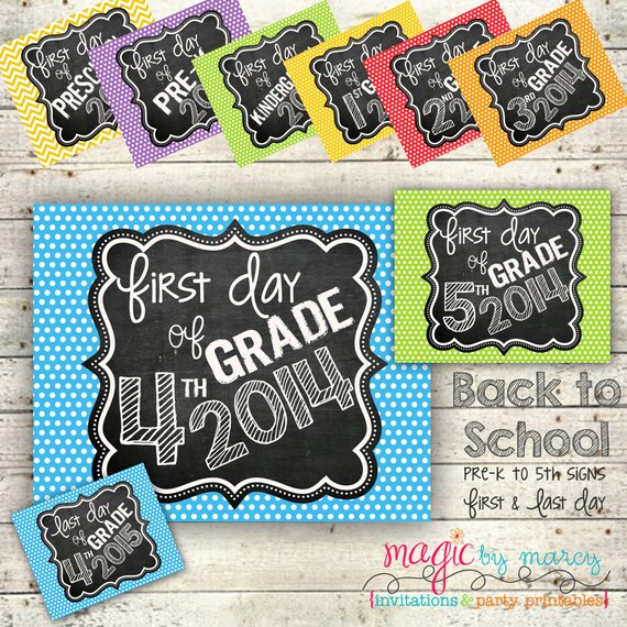 ... school printable signs for the first and last day of school Pre-K