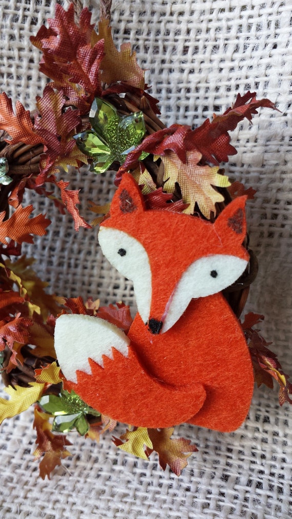 Fox wreath fall decor small