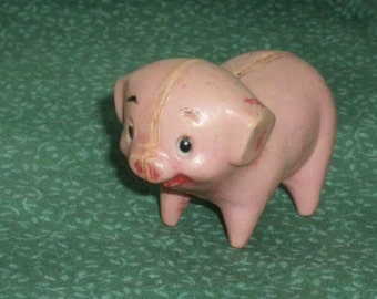 Pink Plastic Pig, 1970s Toy, Animal