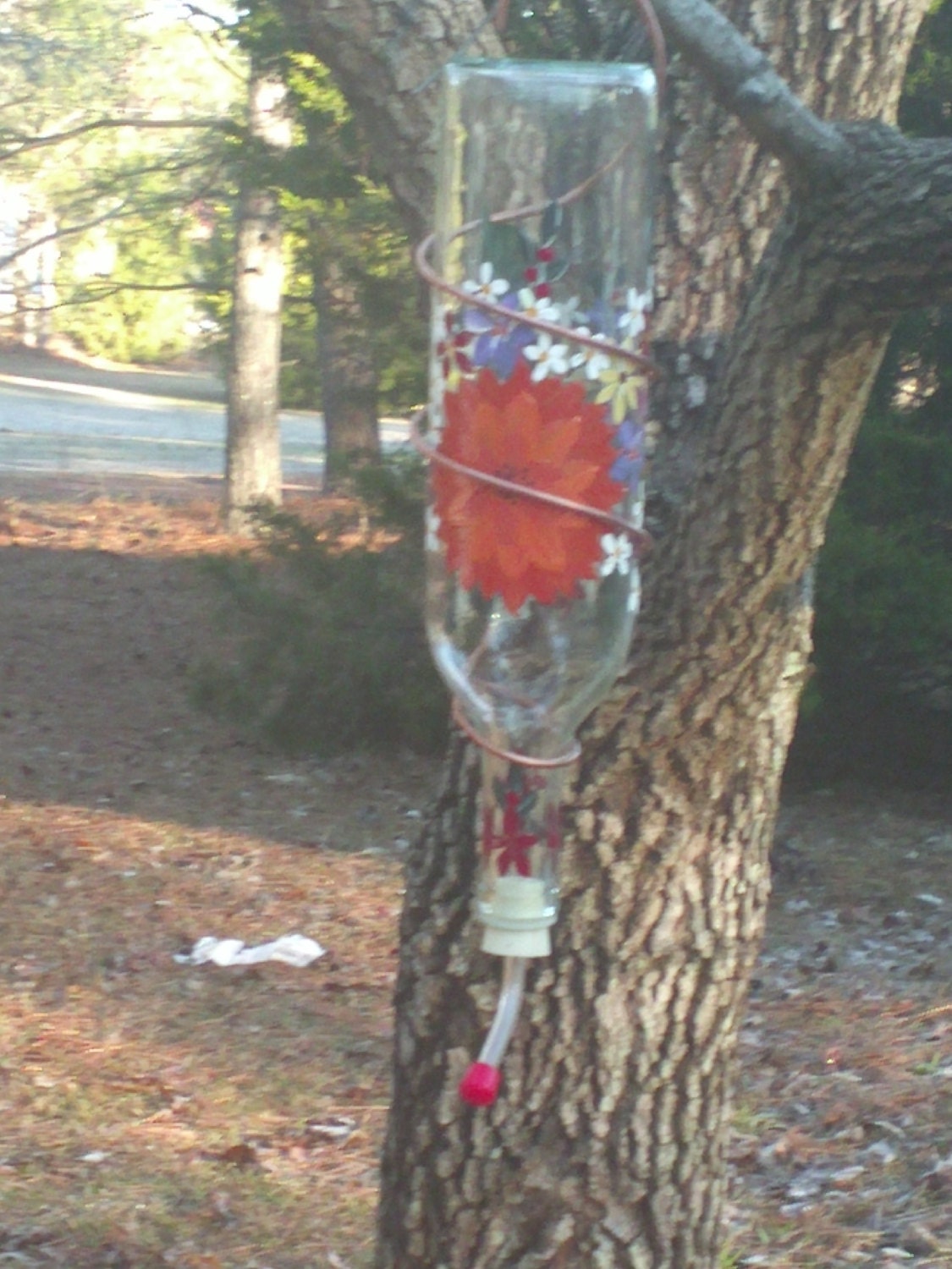 hummingbird feeder recycled bottle beautifully hand painted hummingbird feeder recycled bottle beautifully hand painted