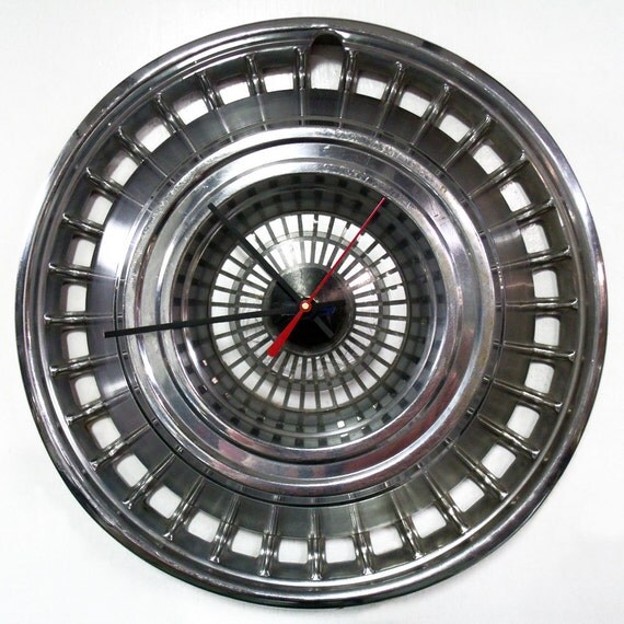 Chevy Wall Clock 1964 1965 Chevrolet Impala Hubcap Clock