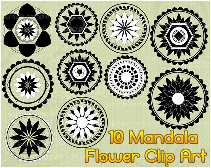 10 mandala clip art lotus flower clipart printable digital 10 mandala clip art lotus flower clipart printable digital