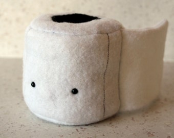 Peluche papier toilette - PQ humour cute kawaii blanche