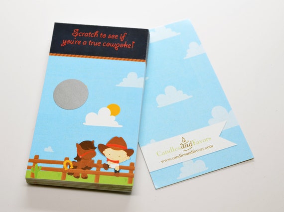 Little Cowboy - Baby Shower Scratch Off Game Pack - Pack of 20 Cards Il_570xn