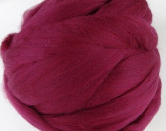 Wool Roving, Merino Roving, Merino Wool, Merino Wool Roving, Felting Wool, Spinning Wool - Ruby - 8oz
