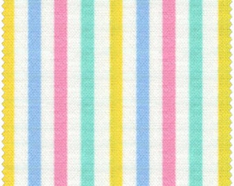 Simple Coordinates Cotton Fabric Quilt Gate CR8876-415 Small Mulit Stripes on white