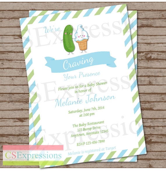 Craving Pickles and Ice cream Baby Shower by CSExpressions on Etsy