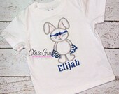 Boys Easter Shirt, Super Bunny, Embroidered Applique Shirt or Bodysuit Il_170x135