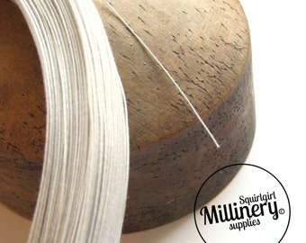 0.4mm (46 Gauge) Extra Fine Cotton Covered Millinery Wire (For Hat Making, Flower Making) - White