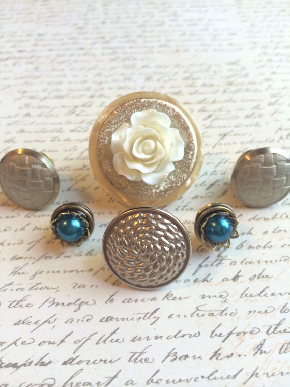 6 Vintage Style Push Pins Push Pins Decorative by TheVelvetVine