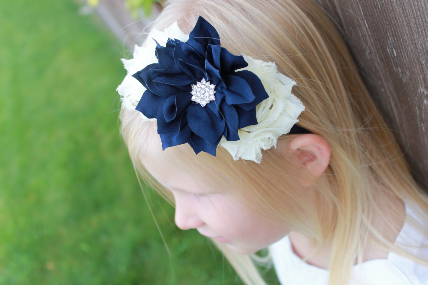 chagne ivory shabby flower headband navy shabby headband 2 ivory shabby chiffon flowers 1 navy chagne ivory shabby flower headband navy shabby headband 2 ivory shabby chiffon flowers 1 navy