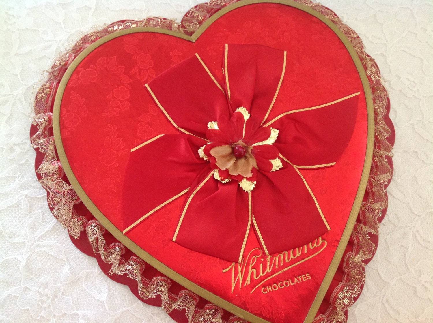 Red Valentine Box Candy Heart Whitman's Chocolates