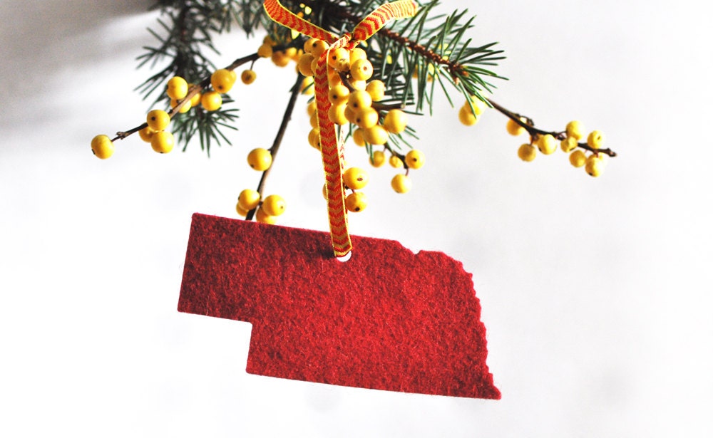 nebraska ornament nebraska christmas ornament felt nebraska ornament nebraska christmas ornament felt