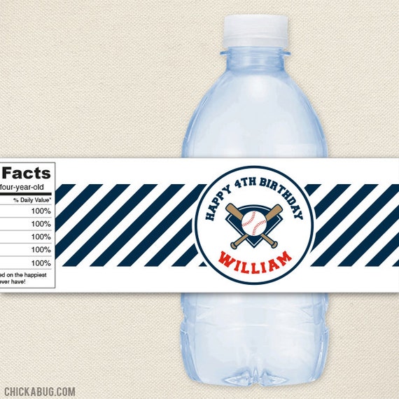 Baseball Party - 100% waterproof personalized water bottle labels by ...
