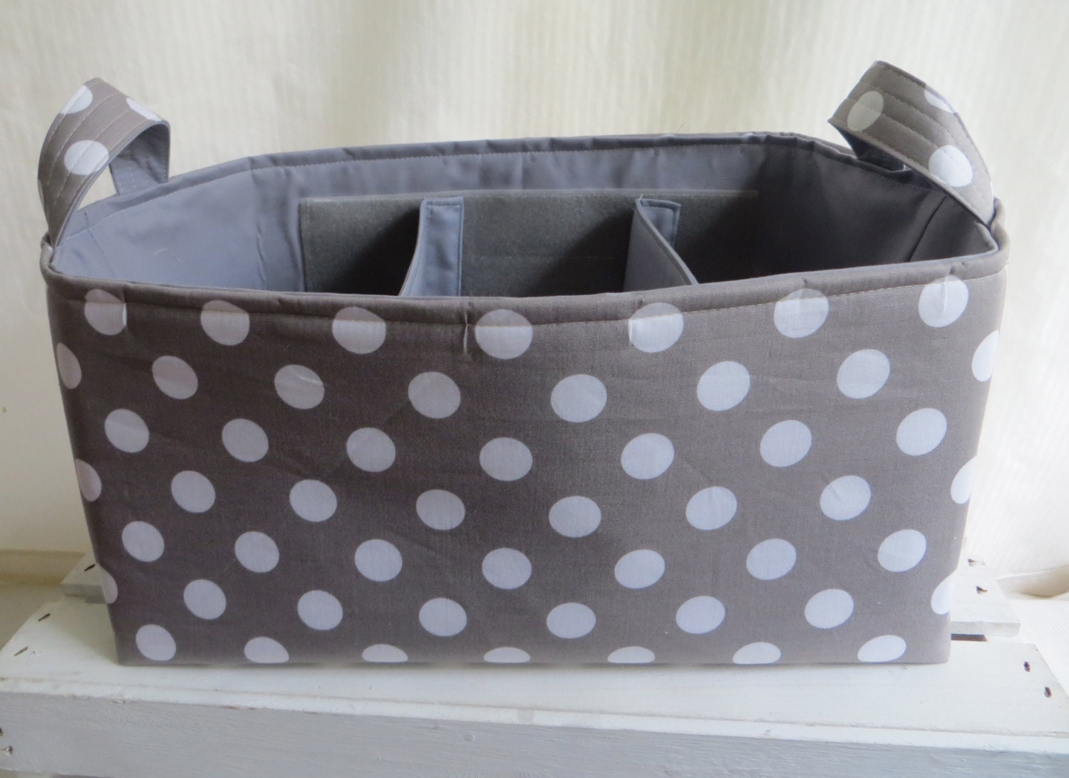 Diaper Caddy Baby Caddy Baby organizer Storage bin polka