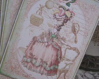 french market marie antoinette tags set of 6