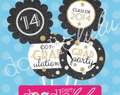 INSTANT DOWNLOAD DIY 2014 Confetti Glitter Graduation Party Decor Printable Circles/Cupcake toppers - 4 Designs Doodelulu by 2 june bugs Il_170x135