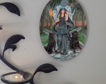Hecate Oval Tile Wall Hanging