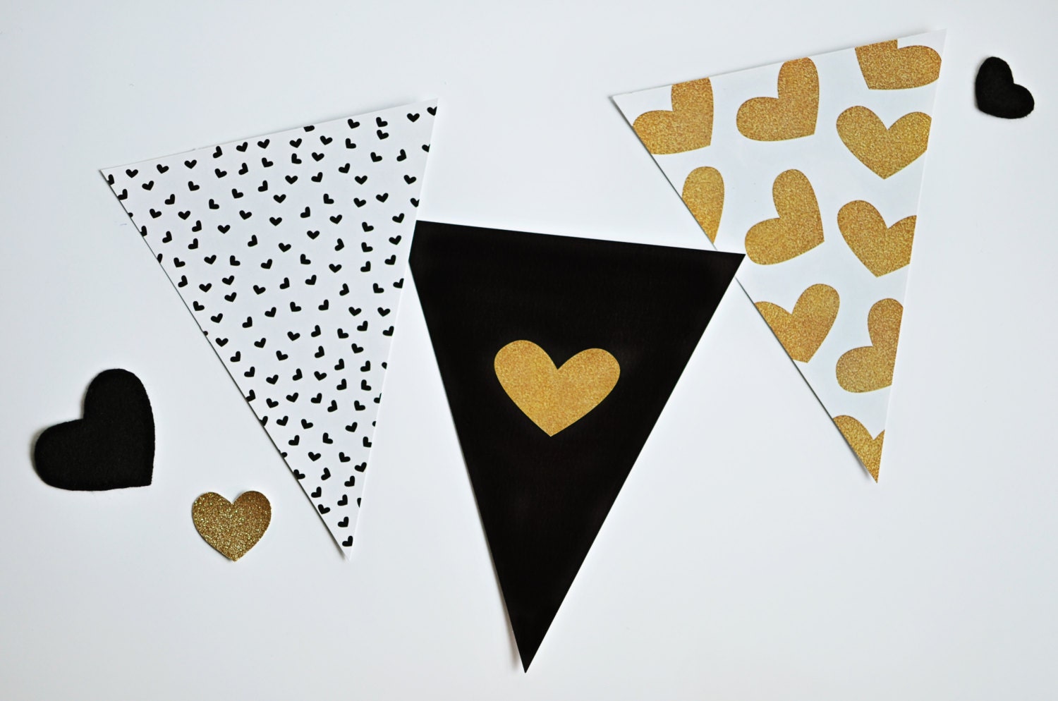 print your own party black white and gold alphabet banner