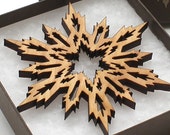 Wood Christmas Decor Snowflake Ornament Gift Box - Timber Green Woods