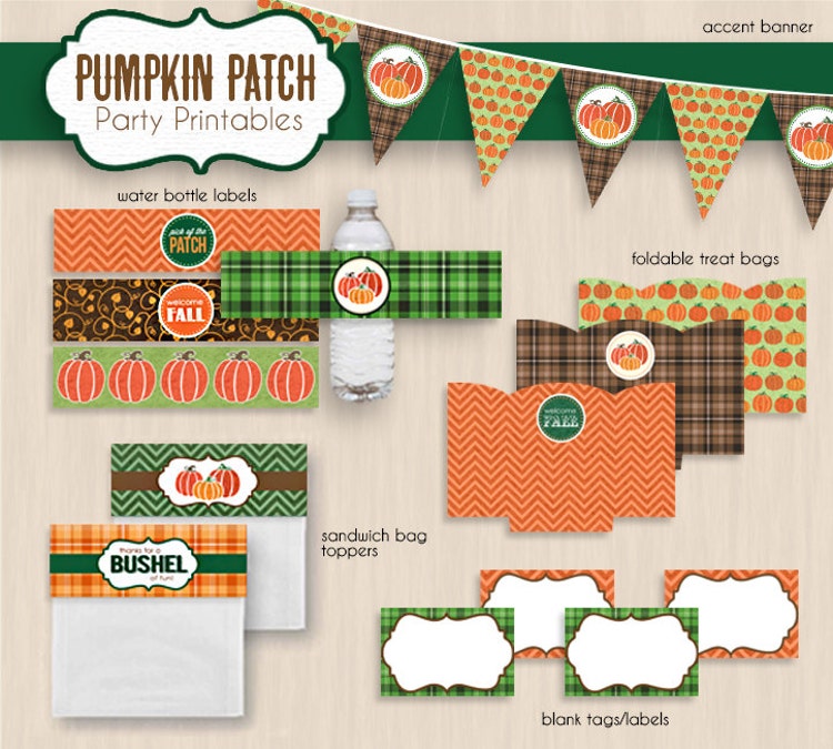 PUMPKIN PATCH Party Printable Package Instant by PrintasticDesign