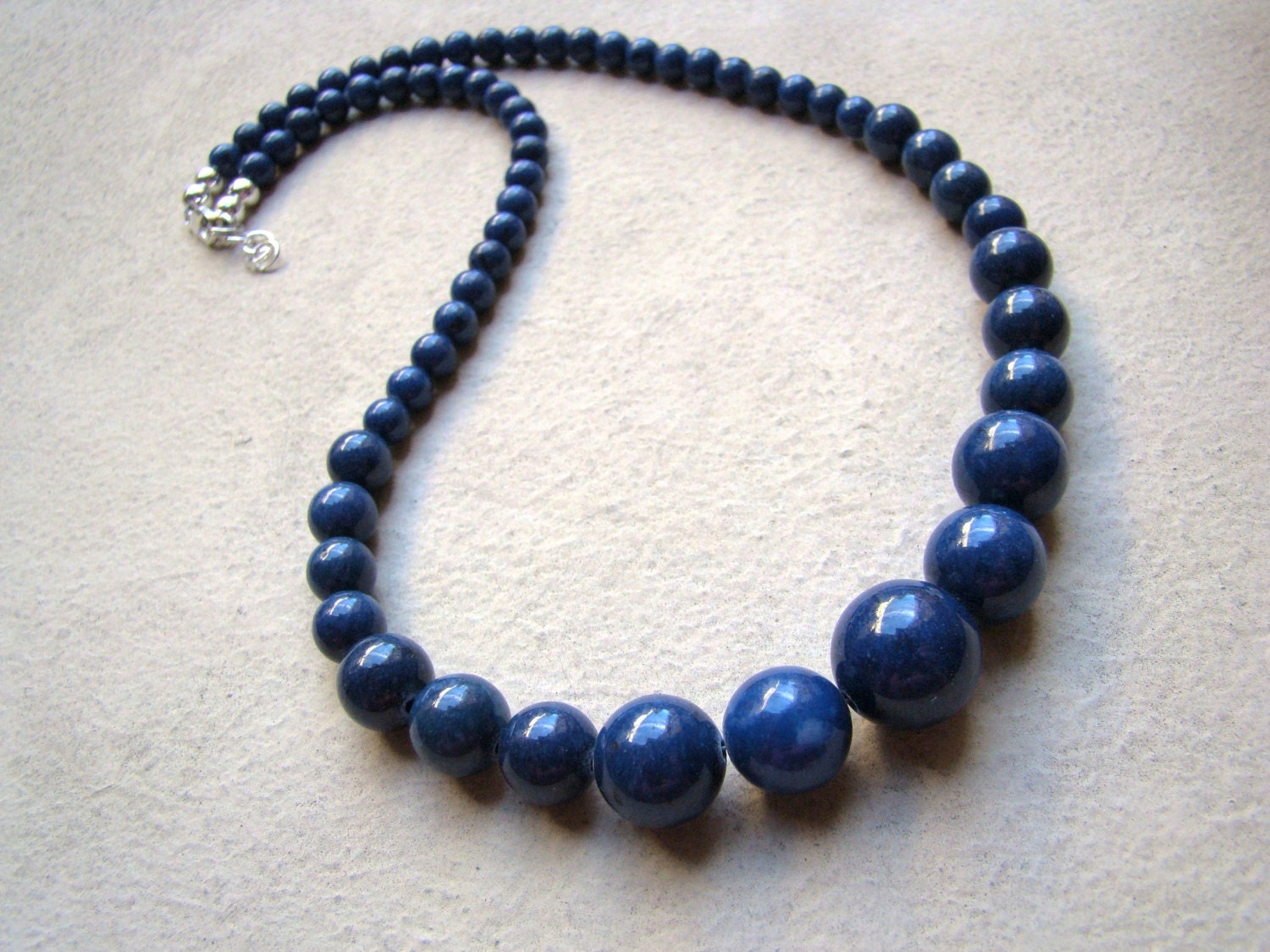 Sale Blue Lapis Lazuli Necklace. Descending necklace. Gift