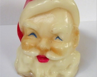 SANTA HEAD CANDLE, 1950's, Large Tavern Brand, Unused, Vintage Christmas, Holiday Decor