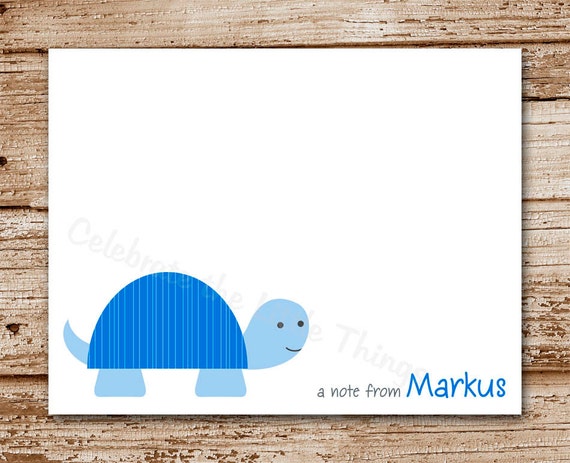 Set of 8 Turtle Notecards, Note Cards | Personalized Statonery | Thank You Cards | Tortoise | Color Choices Il_570xn