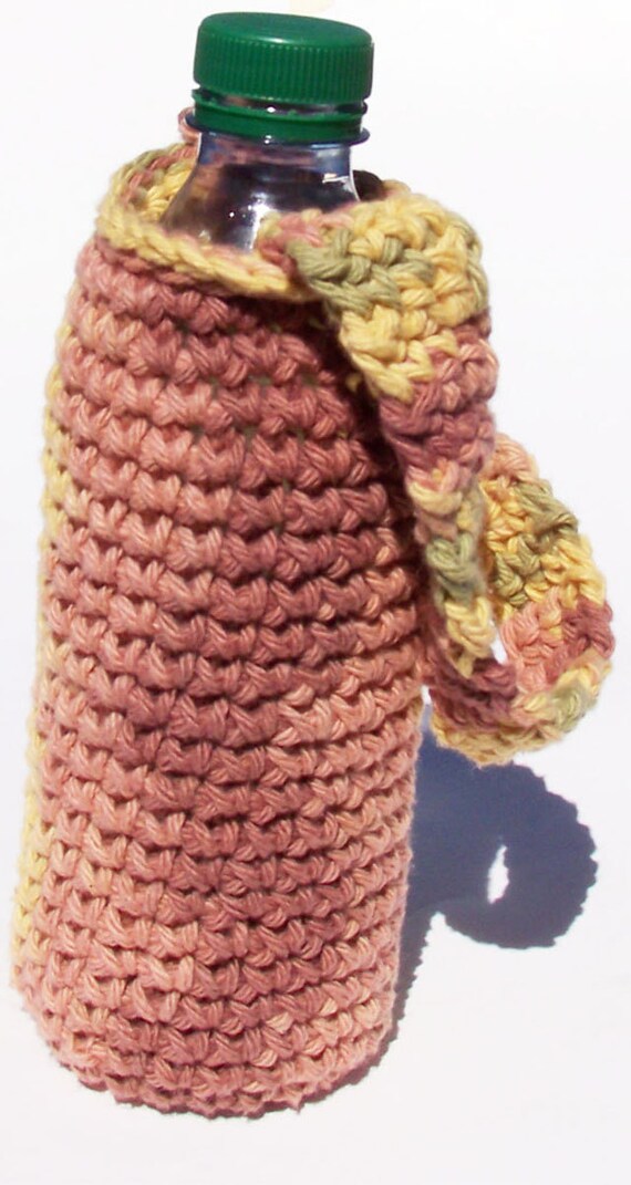 Portable Crochet Water Bottle Cozy Bottle by HandcraftedByDebbie
