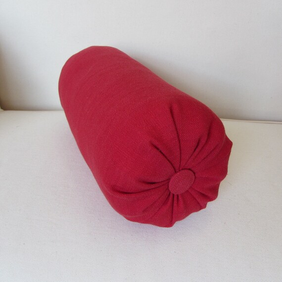 LIPSTICK RED Linen Bolster pillow 6x141820