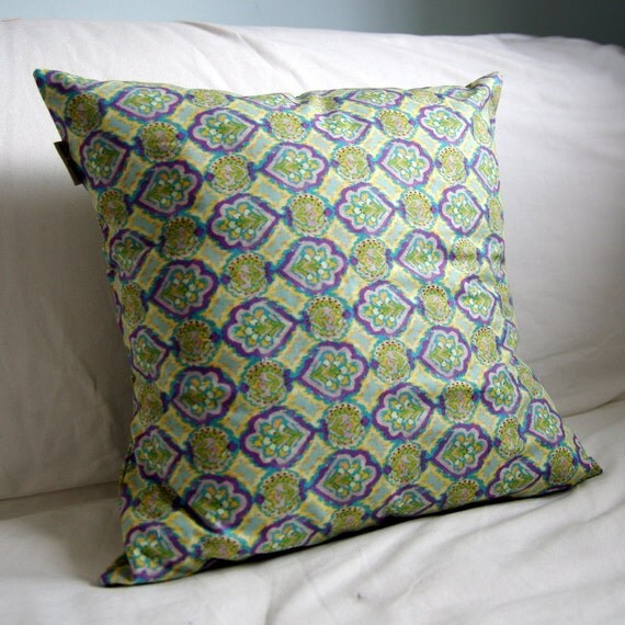 Purple and Green Ikat Cushion Cover by studioCapucine on Etsy