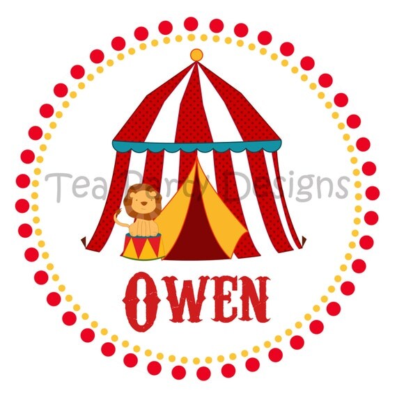 Circus Party Personalized Iron-on Shirt Transfer - Under the Big Top Collection from Tea Party Designs Il_570xn