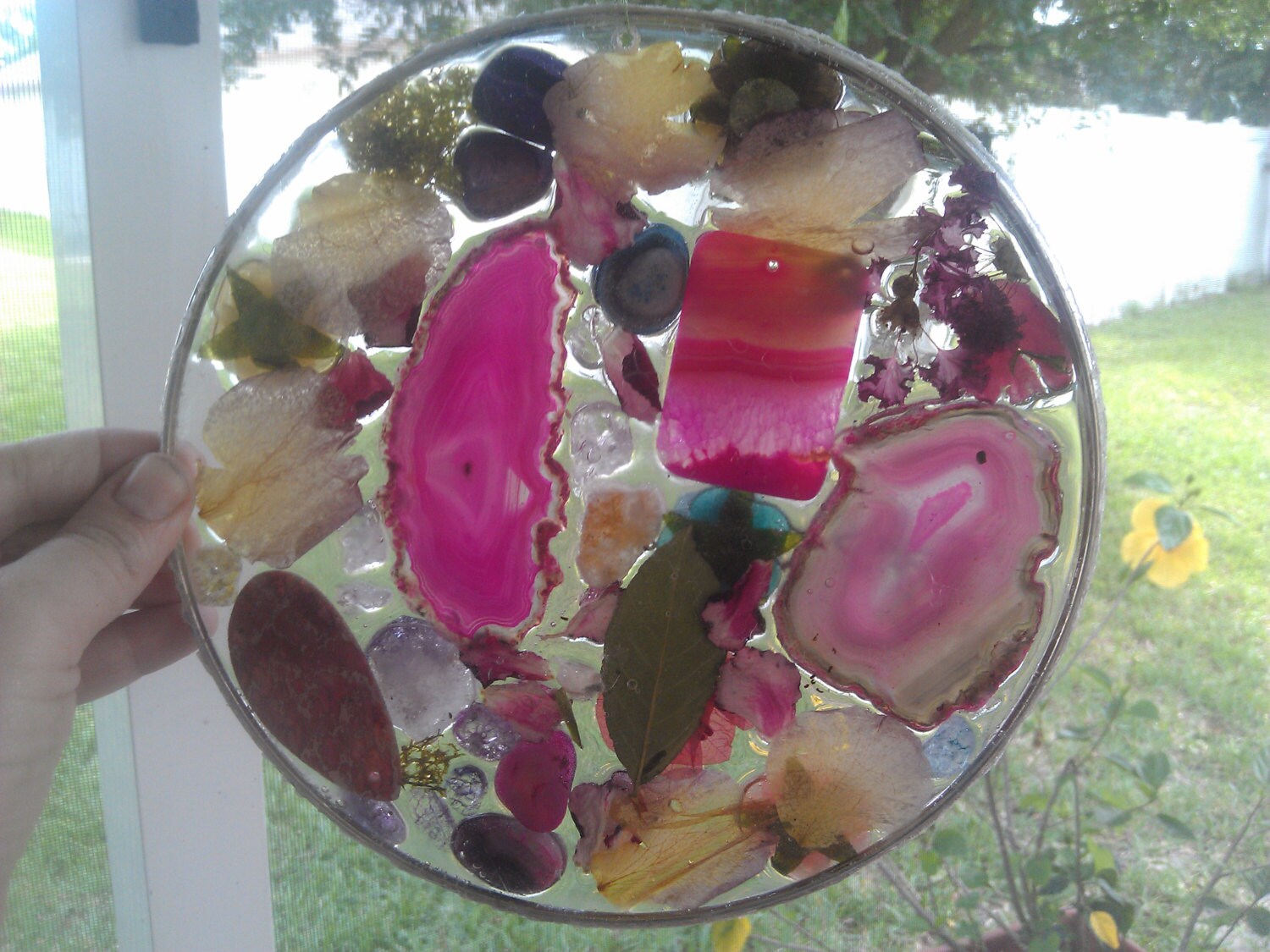 Breathtaking stained glass epoxy resin sun catcher crystal