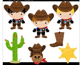 cowboy clip art digital clipart - Lil Sheriff Posse 2 - Digital Clip Art