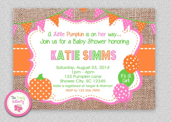 Pumpkin Baby Shower invitation , Pumpkin Baby Shower Invitation , Baby Shower Invitation, Printed or Printable Invitations Il_570xn