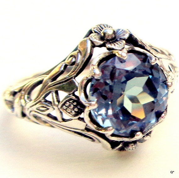 Vintage Alexandrite Ring Sterling Silver RingColor Change