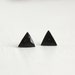 tiny triangle earrings in sparkly rainbow black stud earrings geometric posts