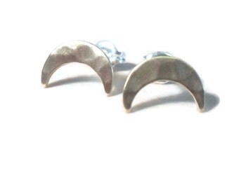 Moon studs, Moon posts, Crescent Moon studs, Crescent Moon Posts, Gold Moon Stud Earrings, 925 sterling posts, Moon earrings, star studs