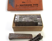 Vintage Baltimore Type Handy Box Pack Letterpress Printing Lead Cuts Decorative Brackets and Frames