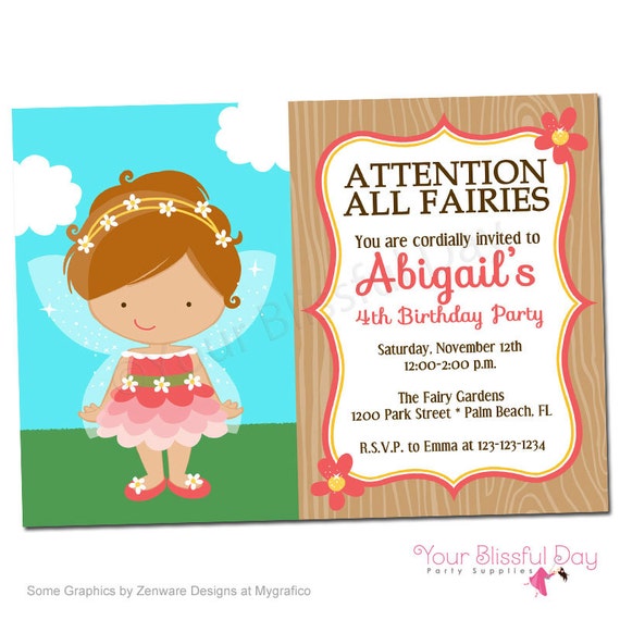 PRINTABLE Fairy Party Invitations (Character of your choice) #528 Il_570xn