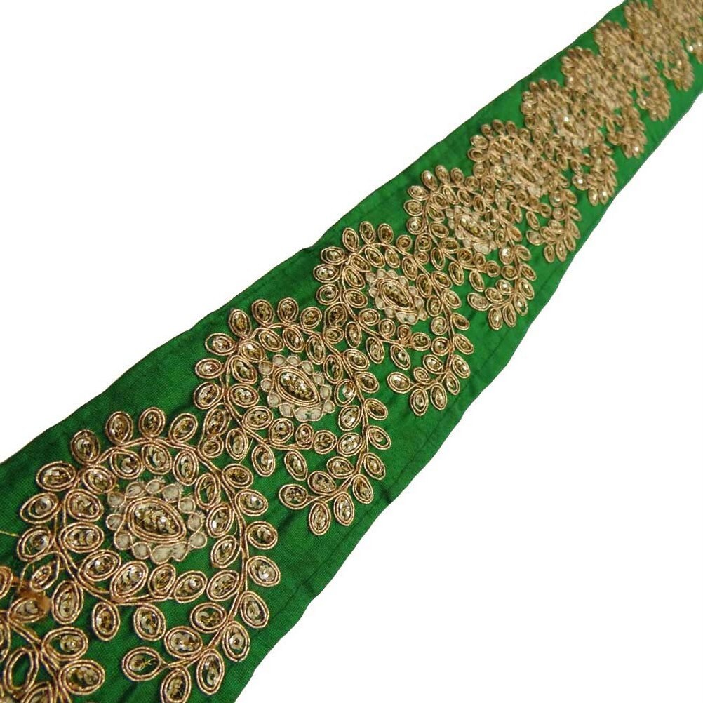 Indian Paisley Emboridered Fabric Trim Supplies 2.6" Width Decorative