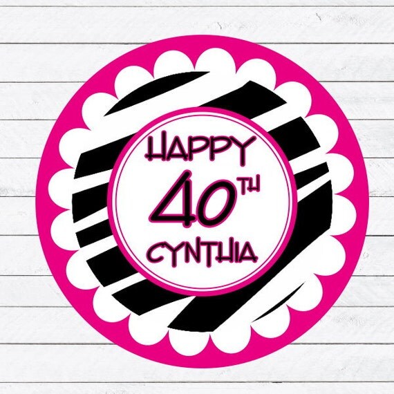 printable 40th birthday tags personalized zebra tags hot