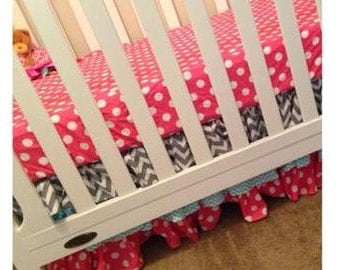 Boho Mermaids Solid Ruffled Crib Skirt main image 0