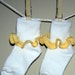 Toddler Size 3 - 8.5 Sunshine Yellow Crocheted RuffleTrim Socks - Ages 2 to 3 Years