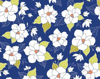 Riley Blake Fabric - 1 Yard of Lula Magnolia Main in Blue
