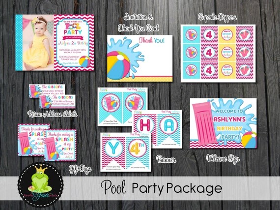 Pool Party Package - Pool Themed Birthday Il_570xn