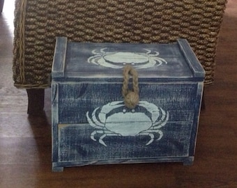 Crab Crate Trunk Chest Box Side Table One Small by CastawaysHall