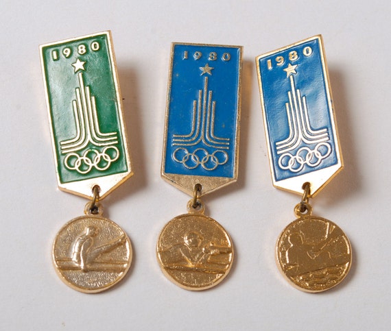 Set of 3 pins Russia USSR Moscow 1980 Summer Olympic Games