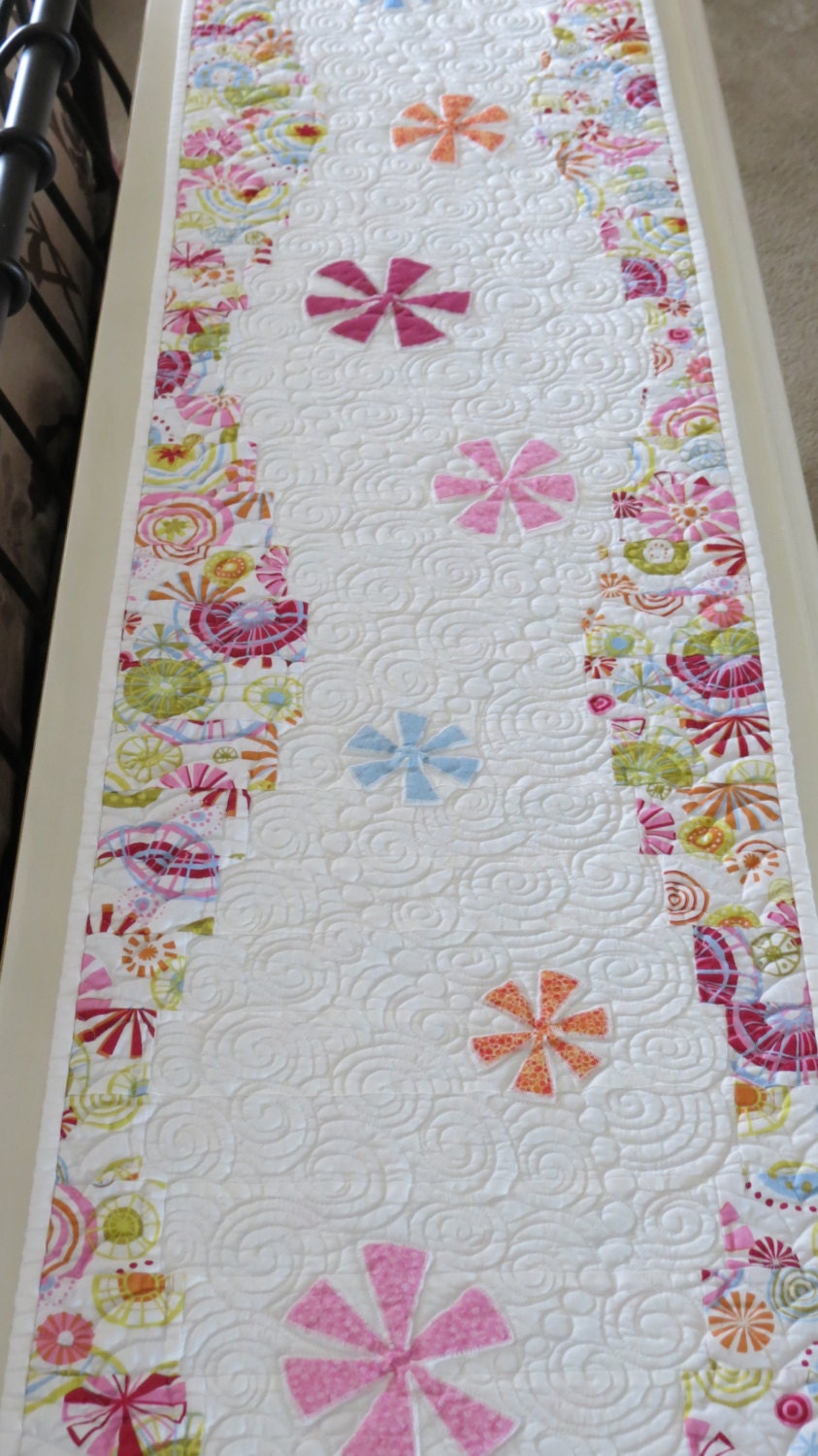 Spring Quilted Table Runner Perfect for Easter by SewYouLikeIt