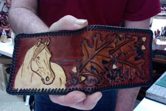 Wallet / Men / Leather / Horse / Western / Bi Fold by Delosleather